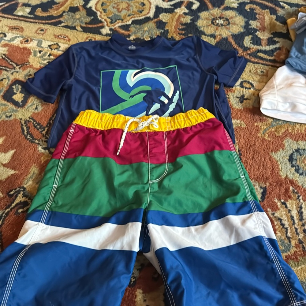 Gap boys XxL swim shirt and matching board shorts